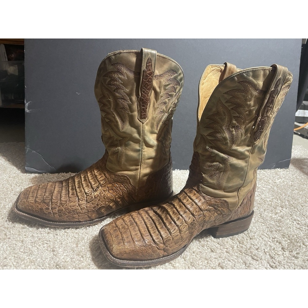 EL DORADO HANDMADE MexicoCowboy Boots BROWN MARBLED All LEATHER #2211 Mens 13 D - Picture 3 of 7